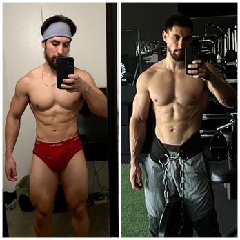 Taught Not Told Coaching - Before when I was working with my first coach Adrian on the left. Right is when I started working with Tyler. - Trainers Near Me - Orange, California
