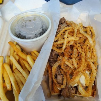 Big Nick’s - Friday special beef dip sandwich with crispy fried onions. - Burgers Near Me - Hanalei, Hawaii Big Nick’s - Friday special beef dip sandwich with crispy fried onions. - Burgers Near Me - Hanalei, Hawaii