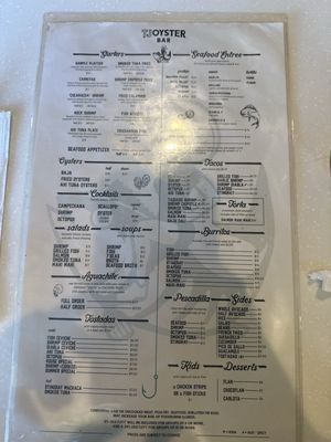 Menu photo 1 Tj Oyster Bar Chula Vista, CA