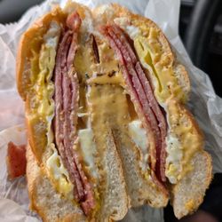 Bagels & Moore - Delicious Taylor Ham Egg and cheese on a roll