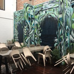 Heritage Coffee - Courtyard out back (rainy day)