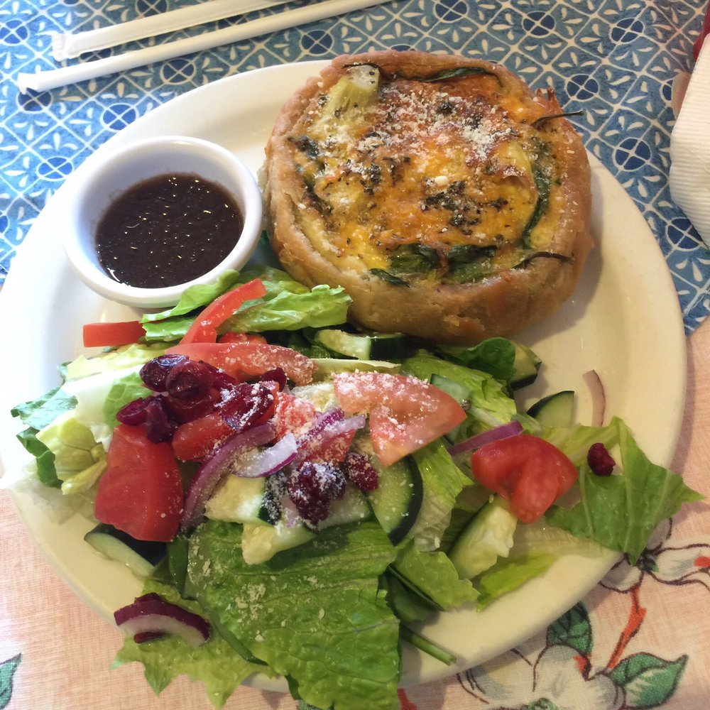 Tea Bar & Bites - Spinach quiche, small salad - Mediterranean Near Me - Springfield, Missouri Tea Bar & Bites - Spinach quiche, small salad - Mediterranean Near Me - Springfield, Missouri
