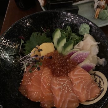 Iyasare - Salmon sashimi bowl - Japanese Near Me - Berkeley, California Iyasare - Salmon sashimi bowl - Japanese Near Me - Berkeley, California