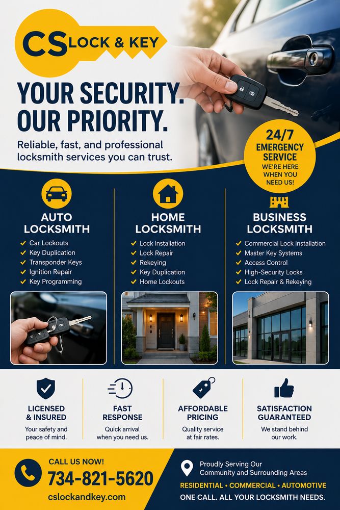 Cs Lock And Key CS LOCK & KEY - Updated June 2026 - 15 Photos - Dundee, Michigan - Keys ...