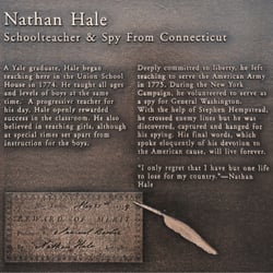 Nathan Hale School House - Interpretive plaque outside the home.