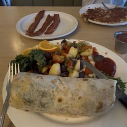 Breakfast burrito with potatoes. Breakfast burrito with potatoes.
