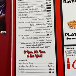 O’Yah’s - Menu