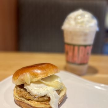 Panera Bread - Sausage, egg & cheese on brioche & Iced Madagascar Vanilla latte - Sandwiches Near Me - Elk Grove, California Panera Bread - Sausage, egg & cheese on brioche & Iced Madagascar Vanilla latte - Sandwiches Near Me - Elk Grove, California