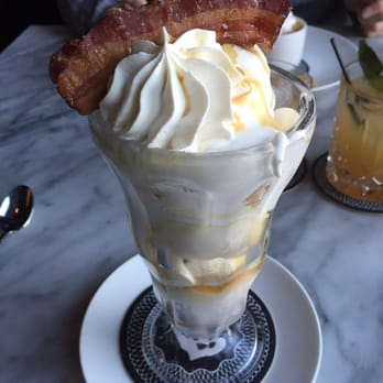 The Bancroft - Monthly Sundae (March) maple bourbon ice cream with bombolinis and bacon! DELICIOUS - New American Near Me - Burlington, Massachusetts The Bancroft - Monthly Sundae (March) maple bourbon ice cream with bombolinis and bacon! DELICIOUS - New American Near Me - Burlington, Massachusetts