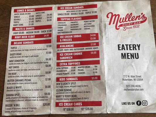 Menu photo 8 Mullen's Dairy Bar Watertown, WI Menu photo 8 Mullen's Dairy Bar Watertown, WI