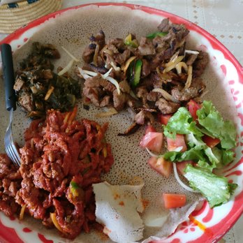 Sunset Cafe - Gored gored, tibs, salad, and greens - Ethiopian Near Me - Seattle, Washington