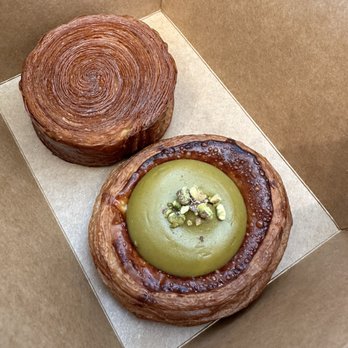 Fondry - 10.25.24 Pistachio cream danish and kougin aman...both were incredible!! - Cafes Near Me - Los Angeles, California