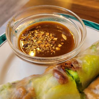Golden Coconut - a plate of food with dipping sauce - Vietnamese Near Me - Fergus, Ontario Golden Coconut - a plate of food with dipping sauce - Vietnamese Near Me - Fergus, Ontario