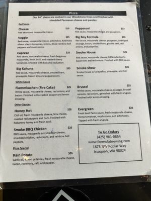 Menu photo 2 Formula Brewing Issaquah, WA Menu photo 2 Formula Brewing Issaquah, WA
