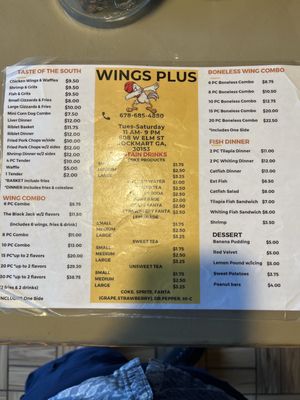Menu photo 2 Wings Plus Rockmart, GA
