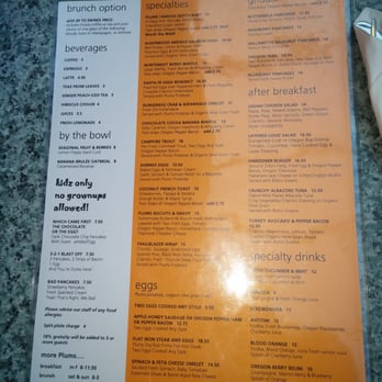 Plums Cafe - The menu - Breakfast & Brunch Near Me - Costa Mesa, California