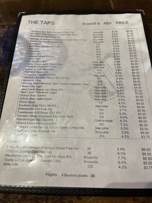 Menu photo 2 Tennessee Tap House Knoxville, TN Menu photo 2 Tennessee Tap House Knoxville, TN