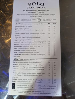 Menu photo 4 Volo Craft Pizza Swampscott, MA