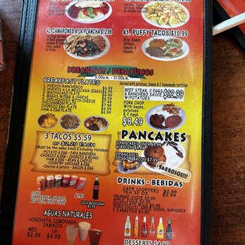 Taqueria Arandas - Breakfast Menu - Mexican Near Me - San Antonio, Texas