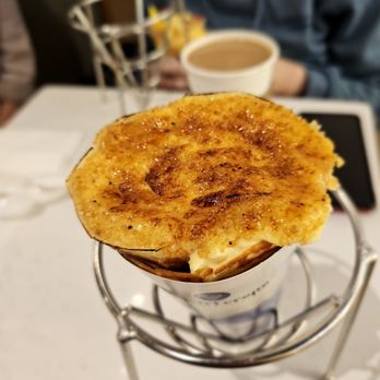 T-Swirl Crepe - Crepe Brûlée (with lychee.) My preference here for a solo option along with the Mango Deluxe (best for two) - Creperies Near Me - Queens, New York