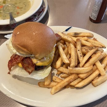Spires Restaurant - Bacon Cheeseburger and fries - Breakfast & Brunch Near Me - Tustin, California Spires Restaurant - Bacon Cheeseburger and fries - Breakfast & Brunch Near Me - Tustin, California