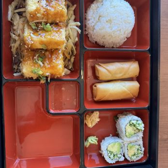 Bada Sushi - Tofu Bento - Fried Tofu, Rice, Spring Rolls and Avocado and Cucumber Rolls - All Vegan - Sushi Bars Near Me - Acton, Ontario Bada Sushi - Tofu Bento - Fried Tofu, Rice, Spring Rolls and Avocado and Cucumber Rolls - All Vegan - Sushi Bars Near Me - Acton, Ontario