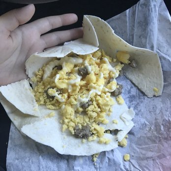 Wendy's - a breakfast burrito with eggs and sausage - Fast Food Near Me - Bethlehem, Georgia