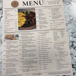 La Guajira - Menu