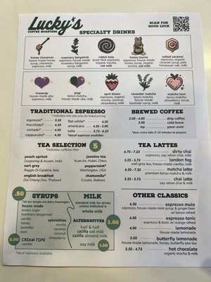 Menu photo 1 Lucky's Coffee Roasters Claremont, CA