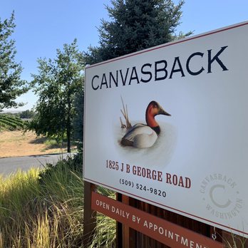 Canvasback - Canvasback sign by road entry. - Wineries Near Me - Walla Walla, Washington