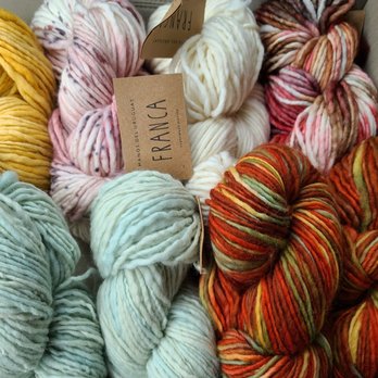 Piney Creek Yarn - My haul today, 5 of these were from the 40% off wall. What a steal! - Knitting Supplies Near Me - Aurora, Colorado