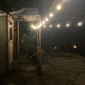 Camp Colton - Puffball yurt, at night - Venues & Event Spaces Near Me - Colton, Oregon