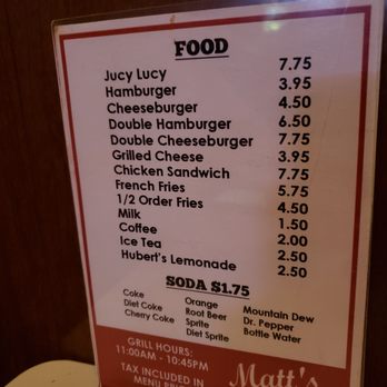 Matt's Bar - Prices are reasonable, but they make up for it with poor service. - Burgers Near Me - Minneapolis, Minnesota