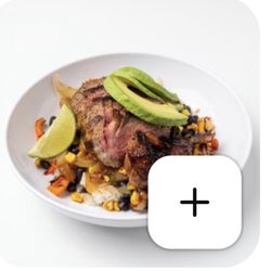 Hudson Grille Midtown - $16.95+ rice, beans, strip steak, corn salsa, fresh lime, chipotle vinaigrette, avocado This is what i ordered