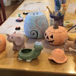 Pottery Bayou - Some items we painted with my in-laws (pre firing)
