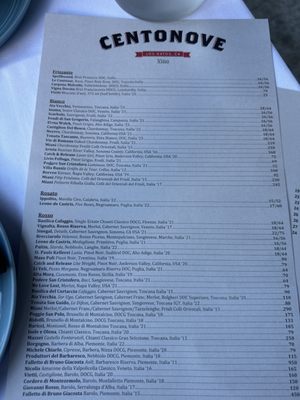 Menu photo 5 Centonove Los Gatos, CA