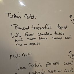 Board showing specials.