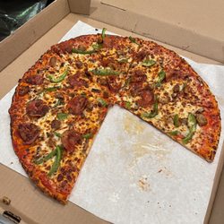 Jet City Pizza - Toppings were generous and packing was neat and clean.
