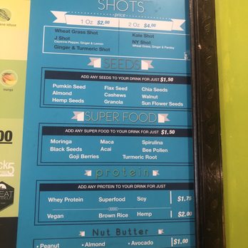 Oasis Jimma Juice Bar - Menu - Juice Bars & Smoothies Near Me - New York, New York