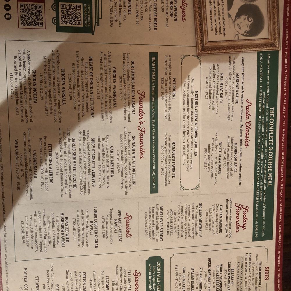 The Old Spaghetti Factory - Menu - Italian Near Me - Eugene, Oregon The Old Spaghetti Factory - Menu - Italian Near Me - Eugene, Oregon