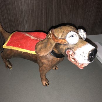 The Current Iowa - Room 312 dog. Apparently each room has a different dog statue on the desk. - Hotels Near Me - Davenport, Iowa