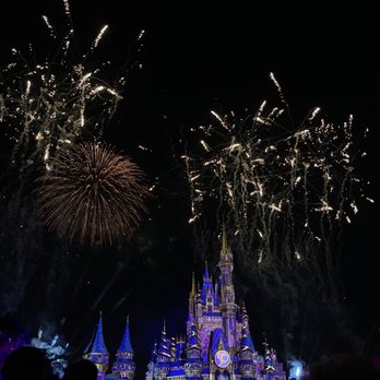 Cinderella Castle - Cinderella's Castle during fireworks show - Amusement Parks Near Me - Orlando, Florida