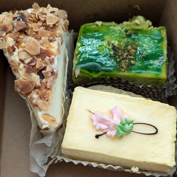 BiBi Bakery & Cafe - San Jose - Cakes slices: Burnt Almond, Pistachio, Passion Fruit - Bakeries Near Me - San Jose, California BiBi Bakery & Cafe - San Jose - Cakes slices: Burnt Almond, Pistachio, Passion Fruit - Bakeries Near Me - San Jose, California