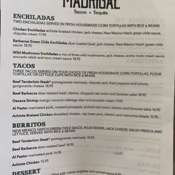 Cocina Madrigal - Menu - Tacos Near Me - Phoenix, Arizona