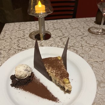 Tramonto - Tiramisu with dark chocolate gold leaf covered coffee beans chocolate chip ice cream - Steakhouses Near Me - Las Jarretaderas, NAY