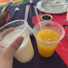 Ginger lemonade and mango juice Ginger lemonade and mango juice