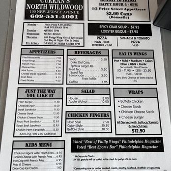 Curran’s Irish Inn - menu - Irish Near Me - Wildwood, New Jersey