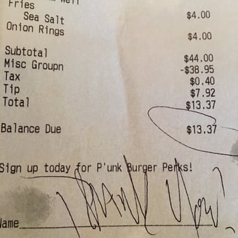 P'unk Burger - CHARGING a mandatory tip on a bill.  I would have left 20% had I not been forced to pay 18%.  Did not confront staff- just disappointing. - Burgers Near Me - Philadelphia, Pennsylvania