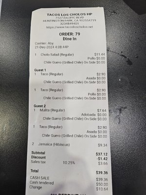 Menu photo 7 Tacos Los Cholos Huntington Park, CA