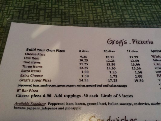 Menu photo 1 Gregs Restaurant Metamora, MI Menu photo 1 Gregs Restaurant Metamora, MI